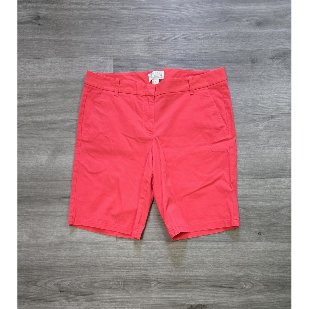 J.CREW Shorts Womens Size 8 Pink Flat Front Cotton Spandex Stretch Bermuda